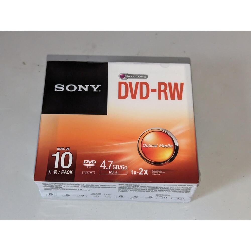Sony DVD-RW Disc 10 Pack 10DMW47R2 4.7 GB 120 Min NEW -1023